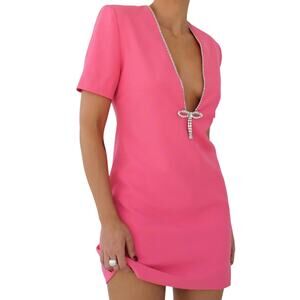 Rumored Pink Mini Dress with Pearl Detail